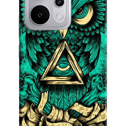 Green Owl Realme P4 Power 5G Hard Case Back Cover by Casekaro