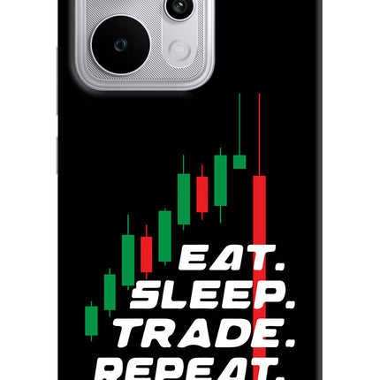 Eat Sleep Trade Repeat Realme P4 Power 5G Hard Case Back Cover by Casekaro