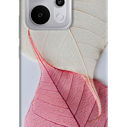 White Pink Leaf Realme P4 Power 5G Hard Case Back Cover by Casekaro