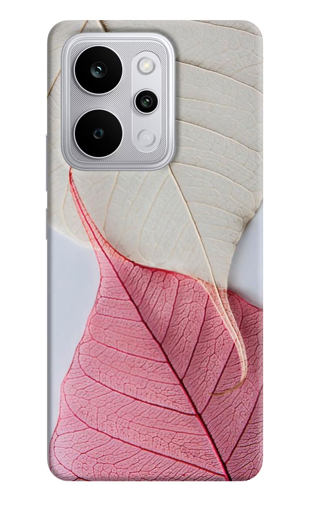 White Pink Leaf Realme P4 Power 5G Back Cover