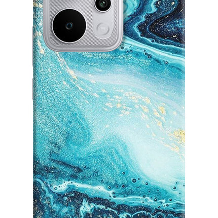 Blue Glitter Marble Realme P4 Power 5G Hard Case Back Cover by Casekaro