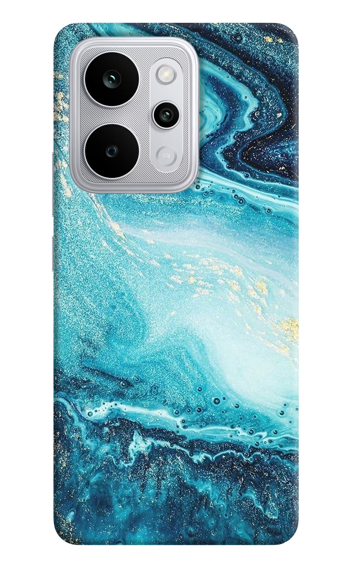 Blue Glitter Marble Realme P4 Power 5G Back Cover