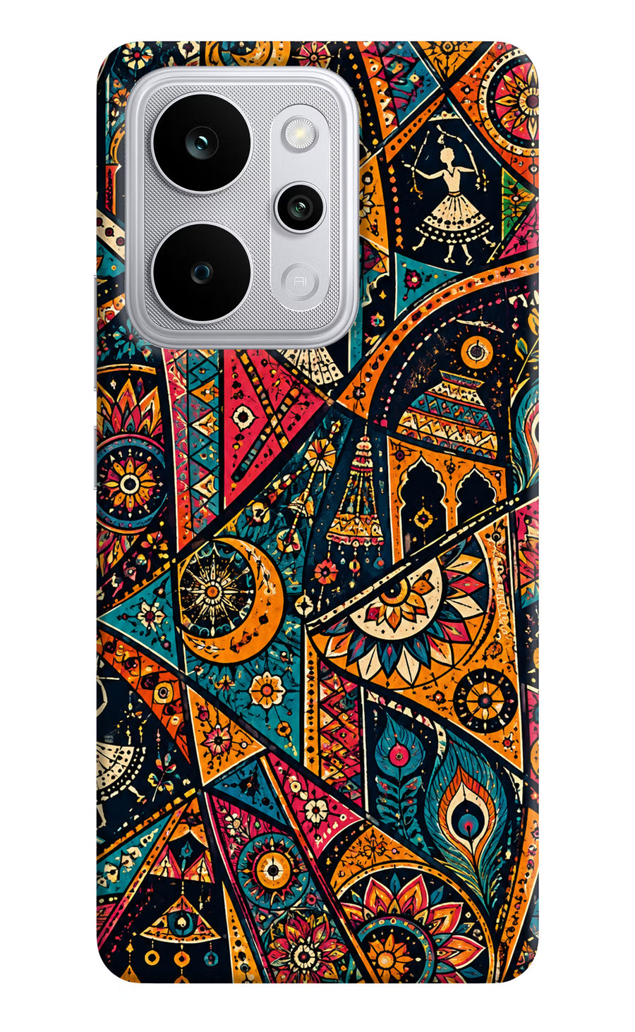 Folk Print Realme P4 Power 5G Back Cover, Hard case