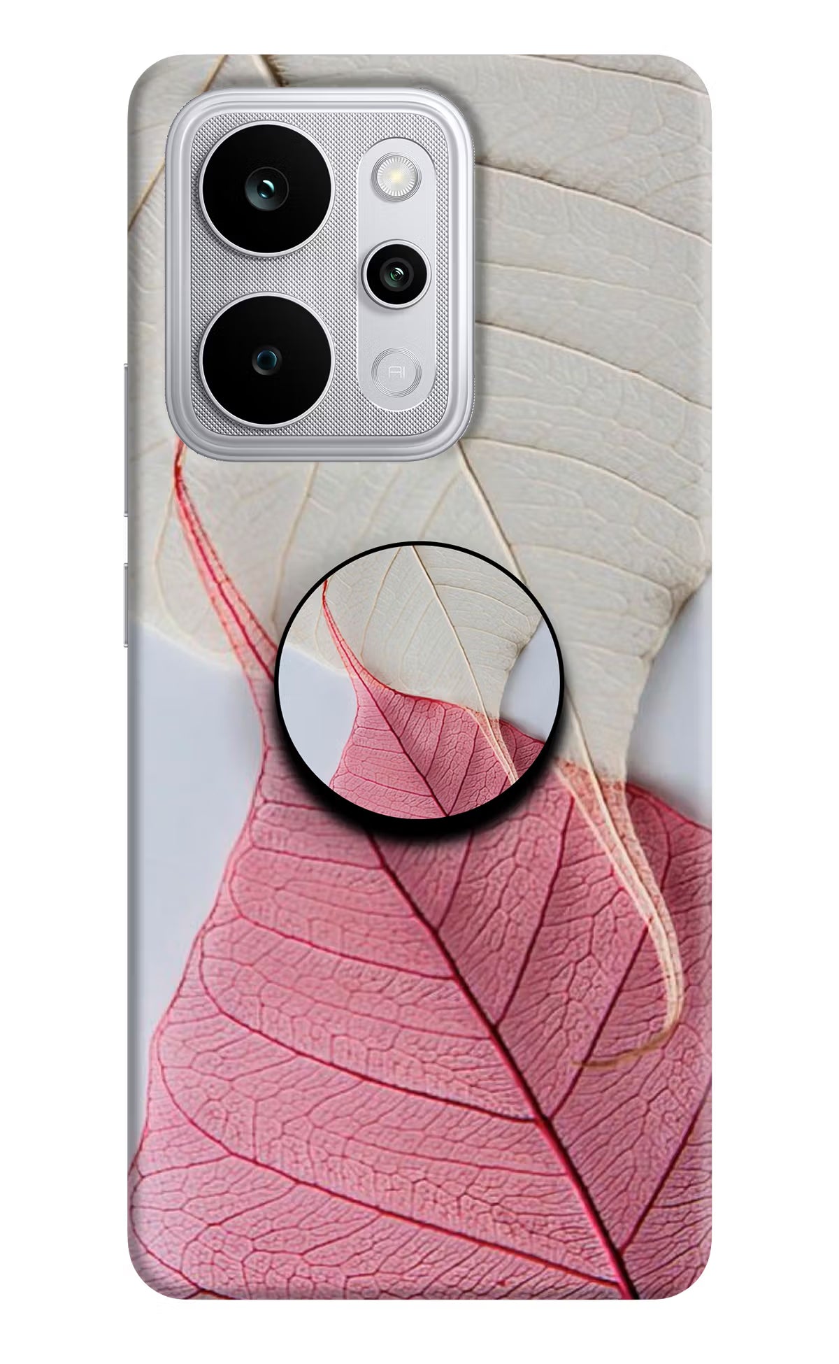 White Pink Leaf Realme P4 Power 5G Pop Case