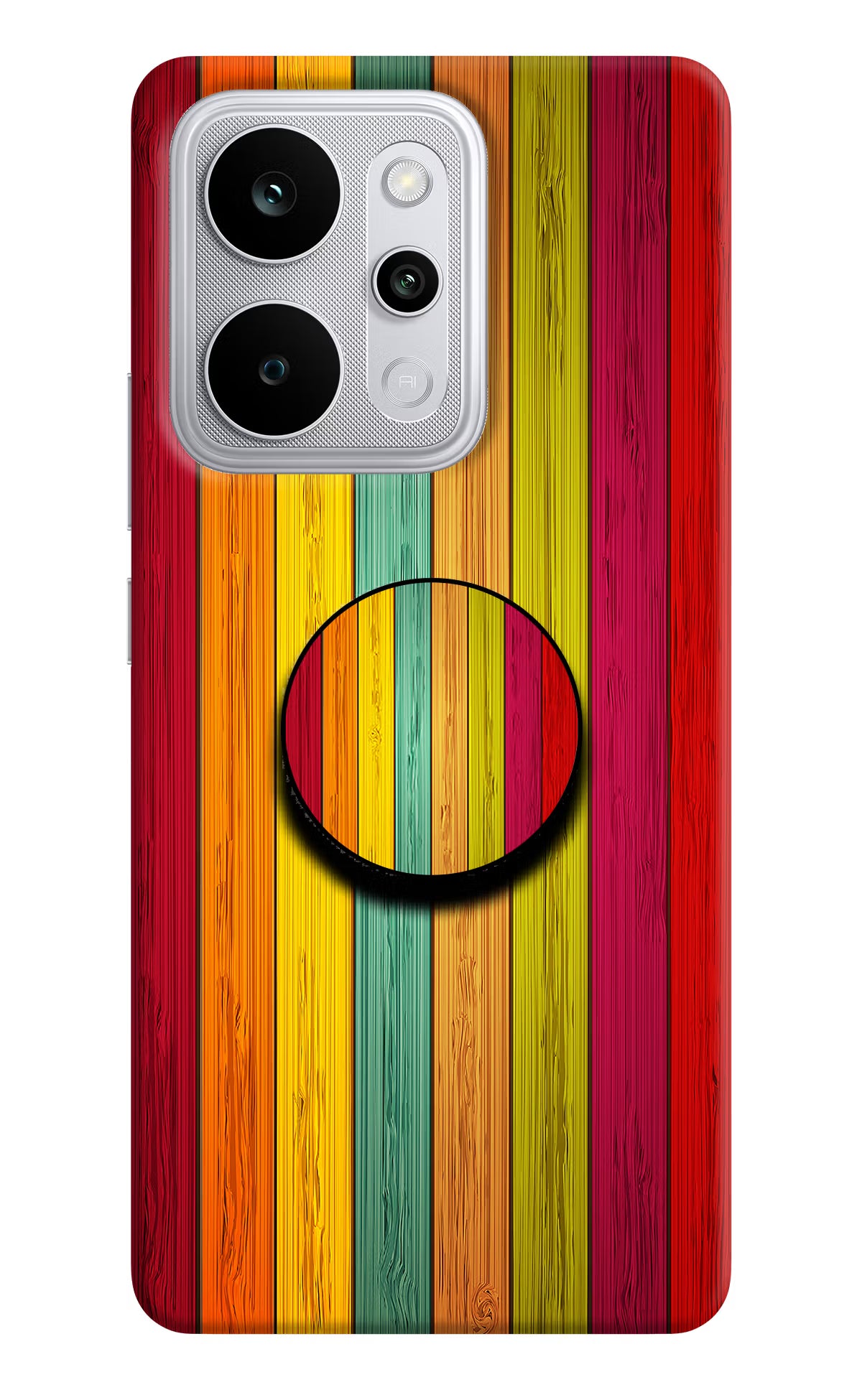 Multicolor Wooden Realme P4 Power 5G Pop Case