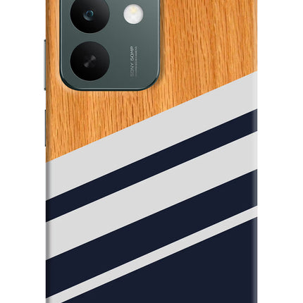 Blue and white wooden Realme C85 5G Hard Case Back Cover by Casekaro