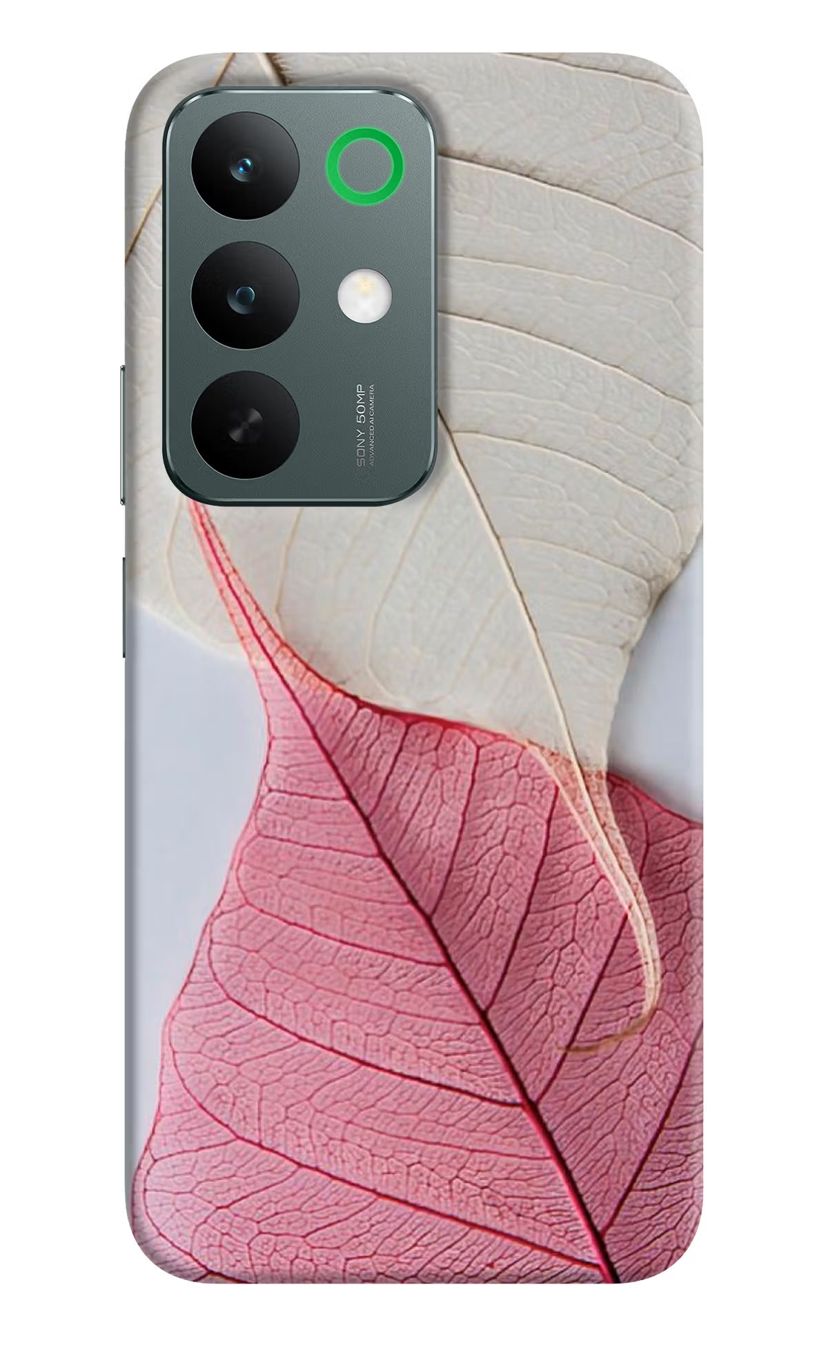 White Pink Leaf Realme C85 5G Back Cover