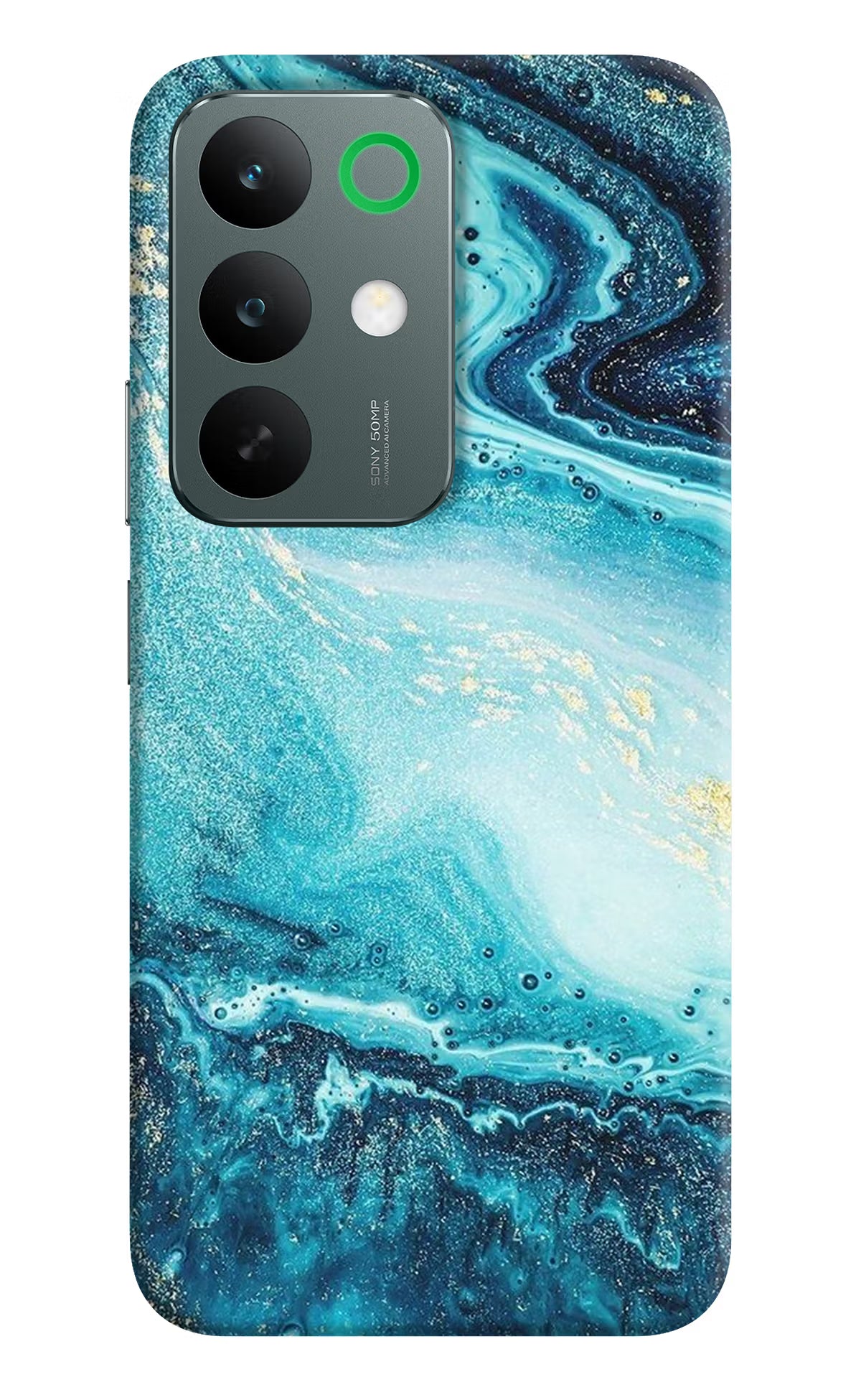 Blue Glitter Marble Realme C85 5G Back Cover