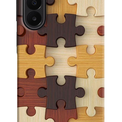 Wooden Puzzle Samsung A27 5G Hard Case Back Cover by Casekaro