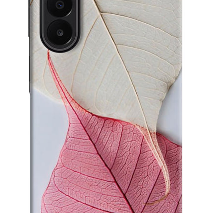 White Pink Leaf Samsung A27 5G Hard Case Back Cover by Casekaro