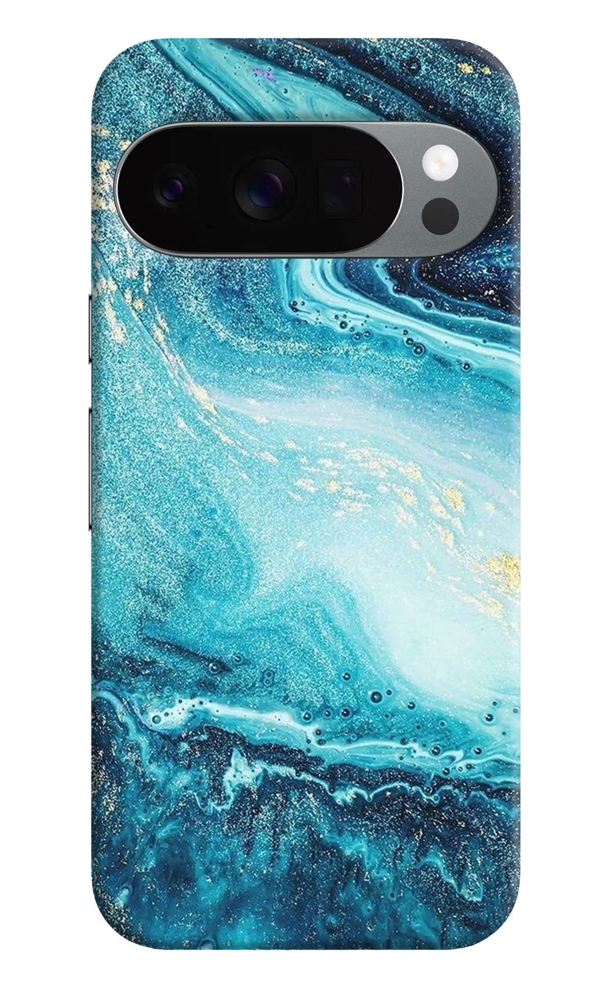 Blue Glitter Marble Google Pixel 10 Pro Back Cover