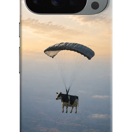 Skydiving Cow Google Pixel 10 Pro Hard Case Back Cover by Casekaro