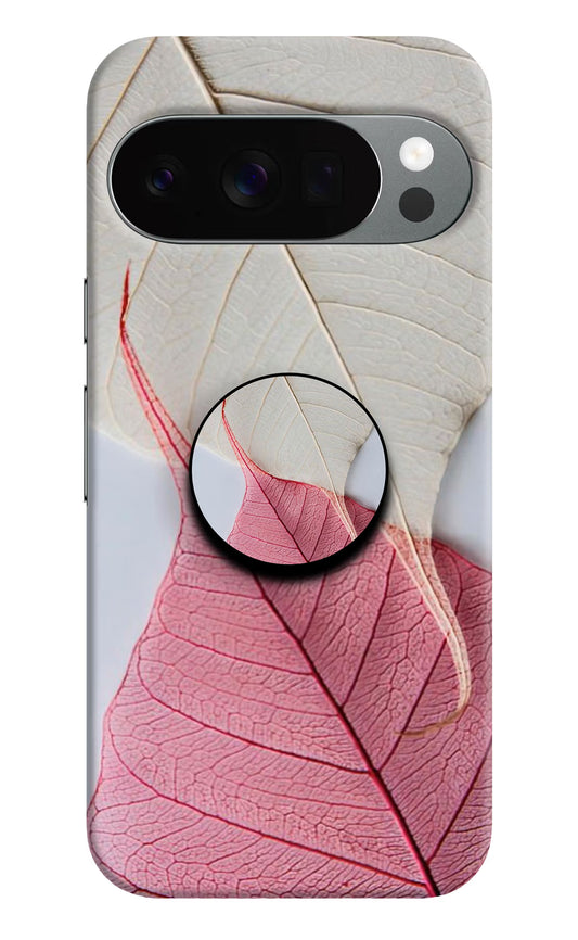 White Pink Leaf Google Pixel 10 Pro Pop Case by Casekaro