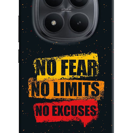 No Fear No Limits No Excuse Redmi Note 15 Pro+ 5G Hard Case Back Cover by Casekaro