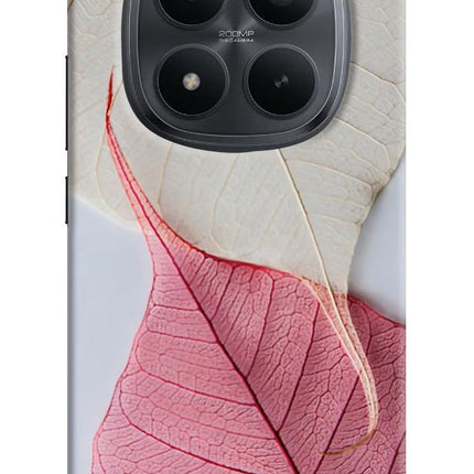 White Pink Leaf Redmi Note 15 Pro+ 5G Hard Case Back Cover by Casekaro