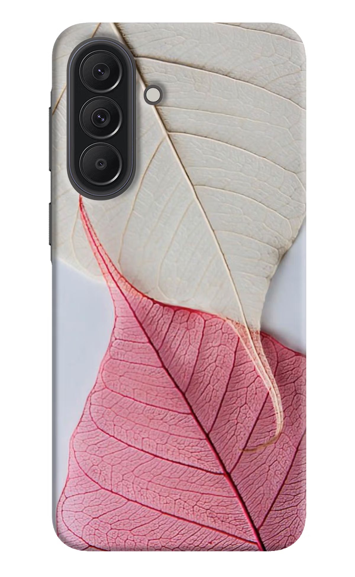 White Pink Leaf Samsung A37 5G Back Cover