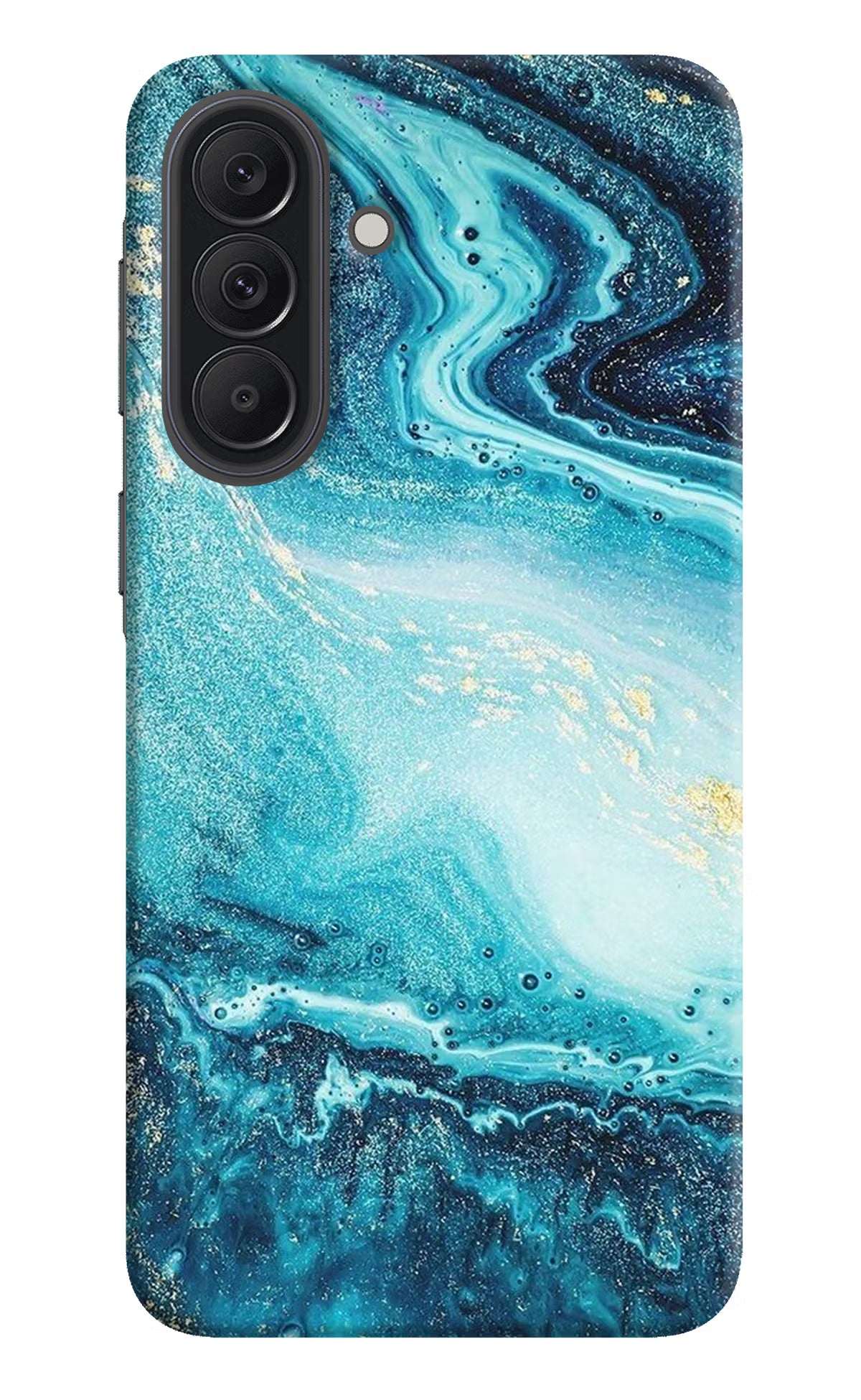 Blue Glitter Marble Samsung A37 5G Back Cover