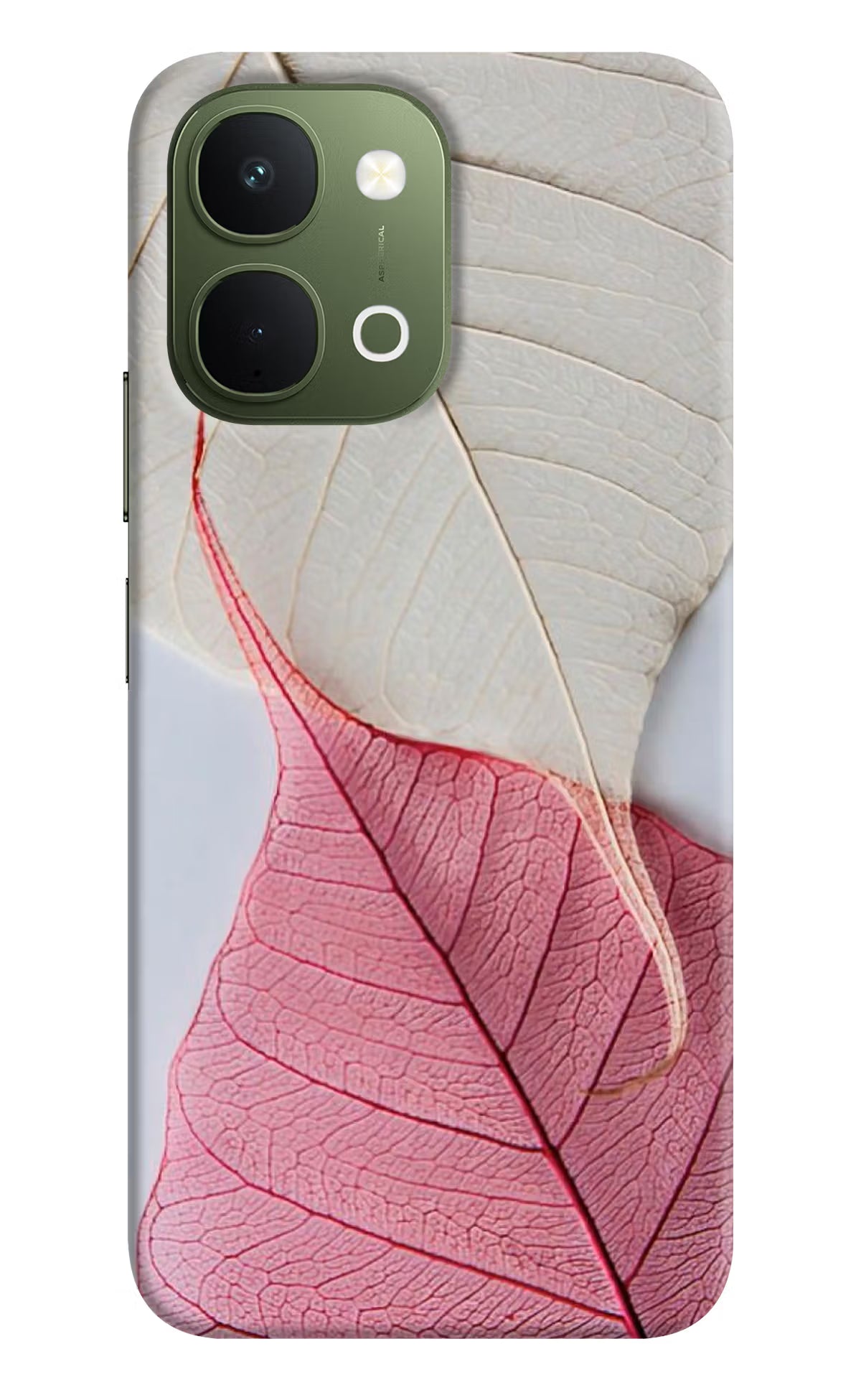 White Pink Leaf Vivo T5x 5G Back Cover