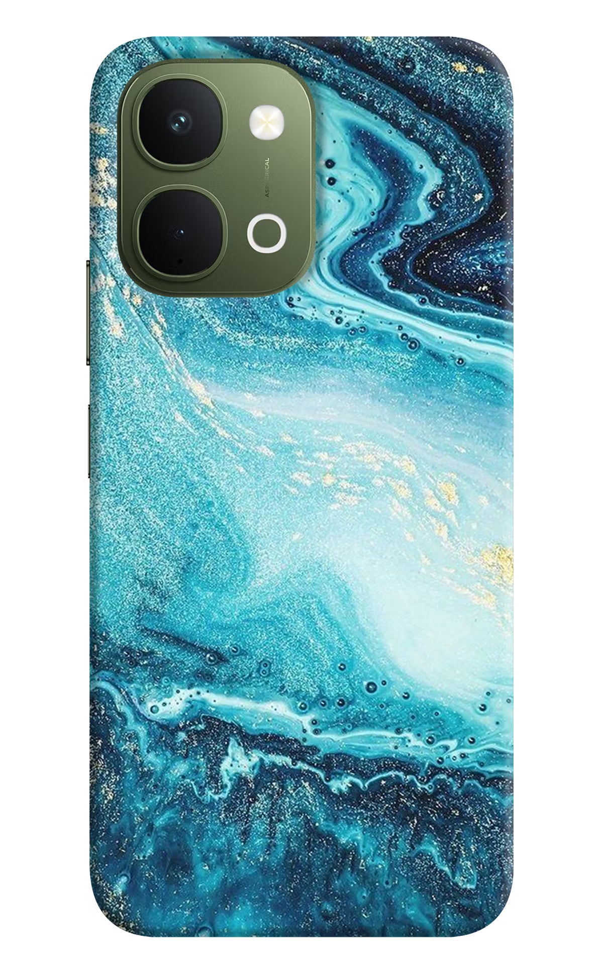 Blue Glitter Marble Vivo T5x 5G Back Cover