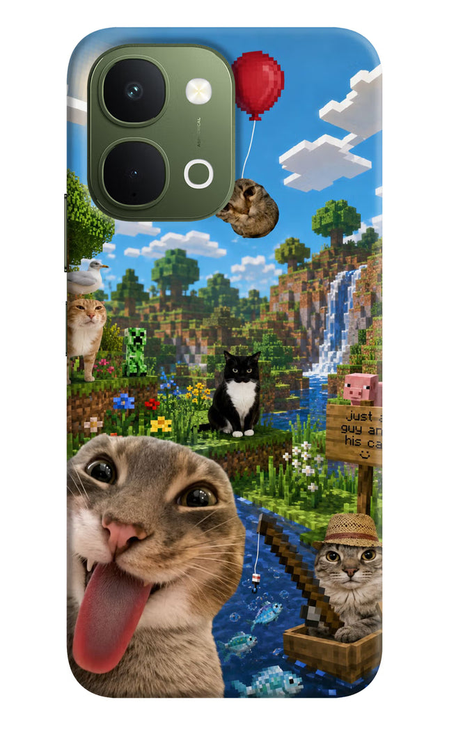 Minecraft Cat Chaos Vivo T5x 5G Back Cover