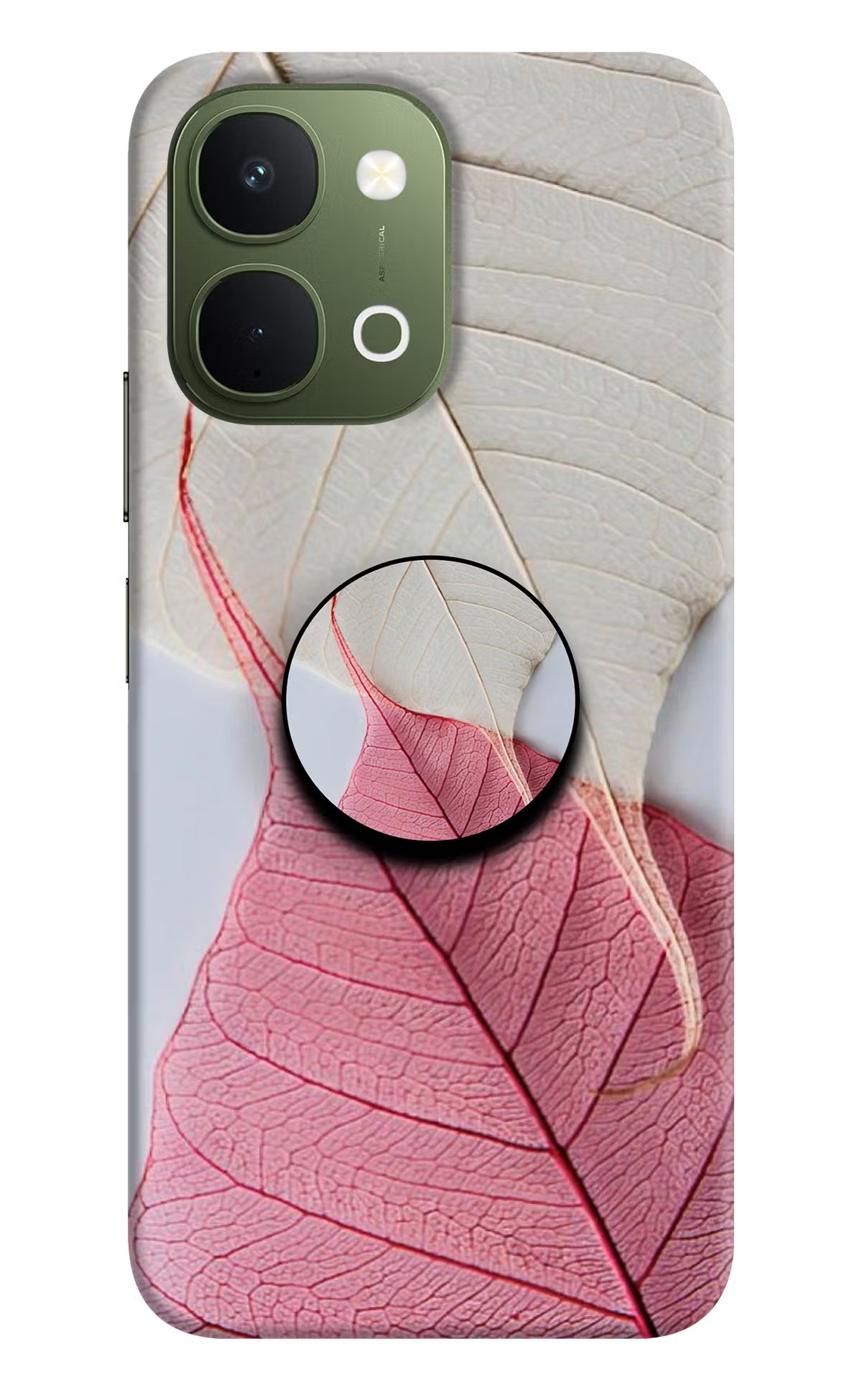 White Pink Leaf Vivo T5x 5G Pop Case