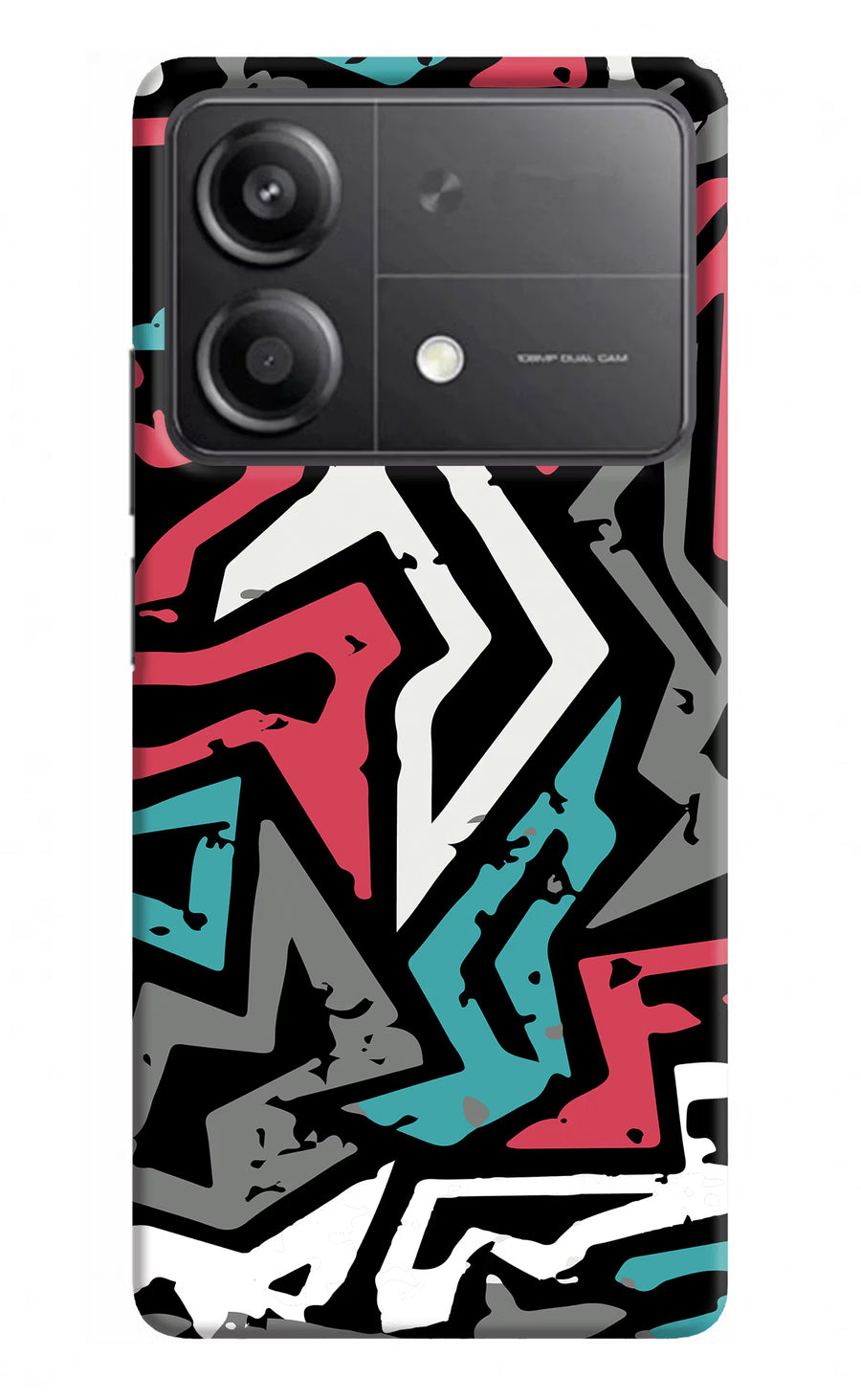 Geometric Graffiti Poco X6 Neo Back Cover, Hard case