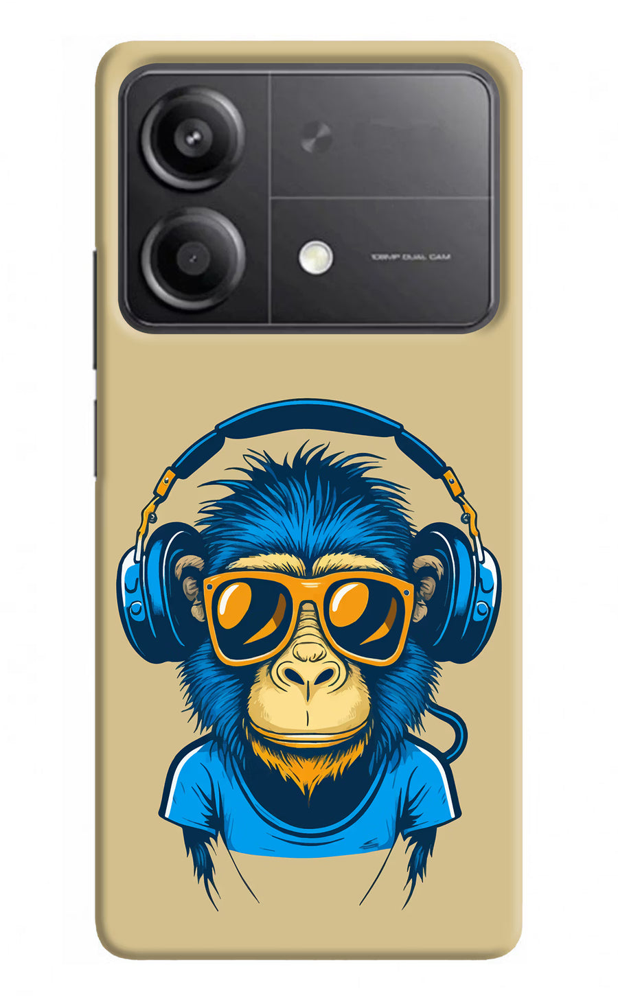 Monkey Headphone Poco X6 Neo Back Cover, Hard case