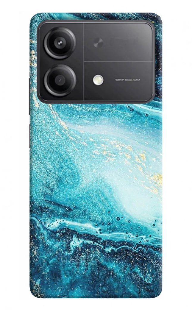 Blue Glitter Marble Poco X6 Neo Back Cover