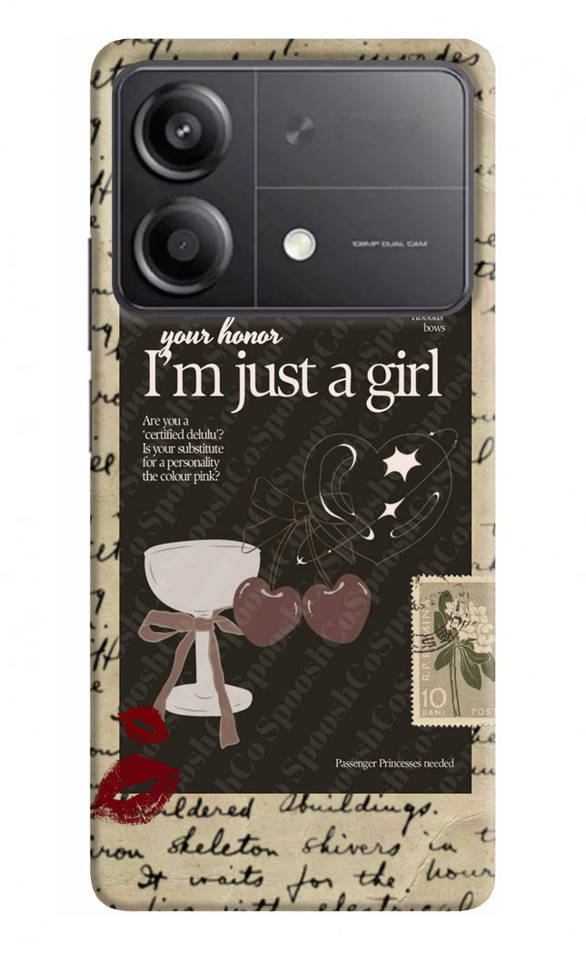 I am just a girl Poco X6 Neo Back Cover