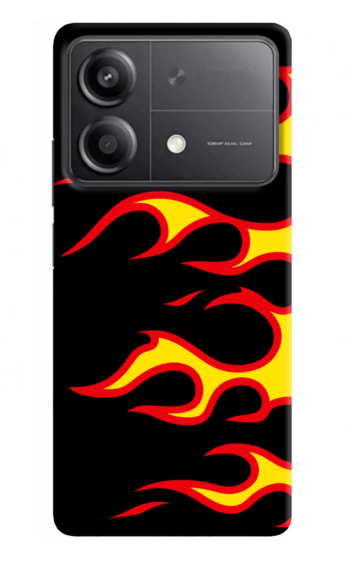 Side Sweep Flames Poco X6 Neo Back Cover