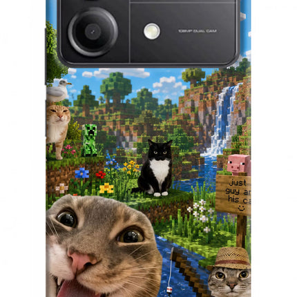 Minecraft Cat Chaos Poco X6 Neo Back Cover