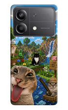 Minecraft Cat Chaos Poco X6 Neo Back Cover