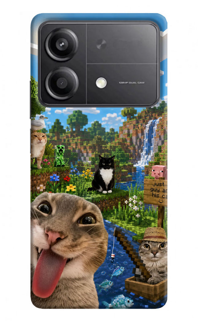 Minecraft Cat Chaos Poco X6 Neo Back Cover