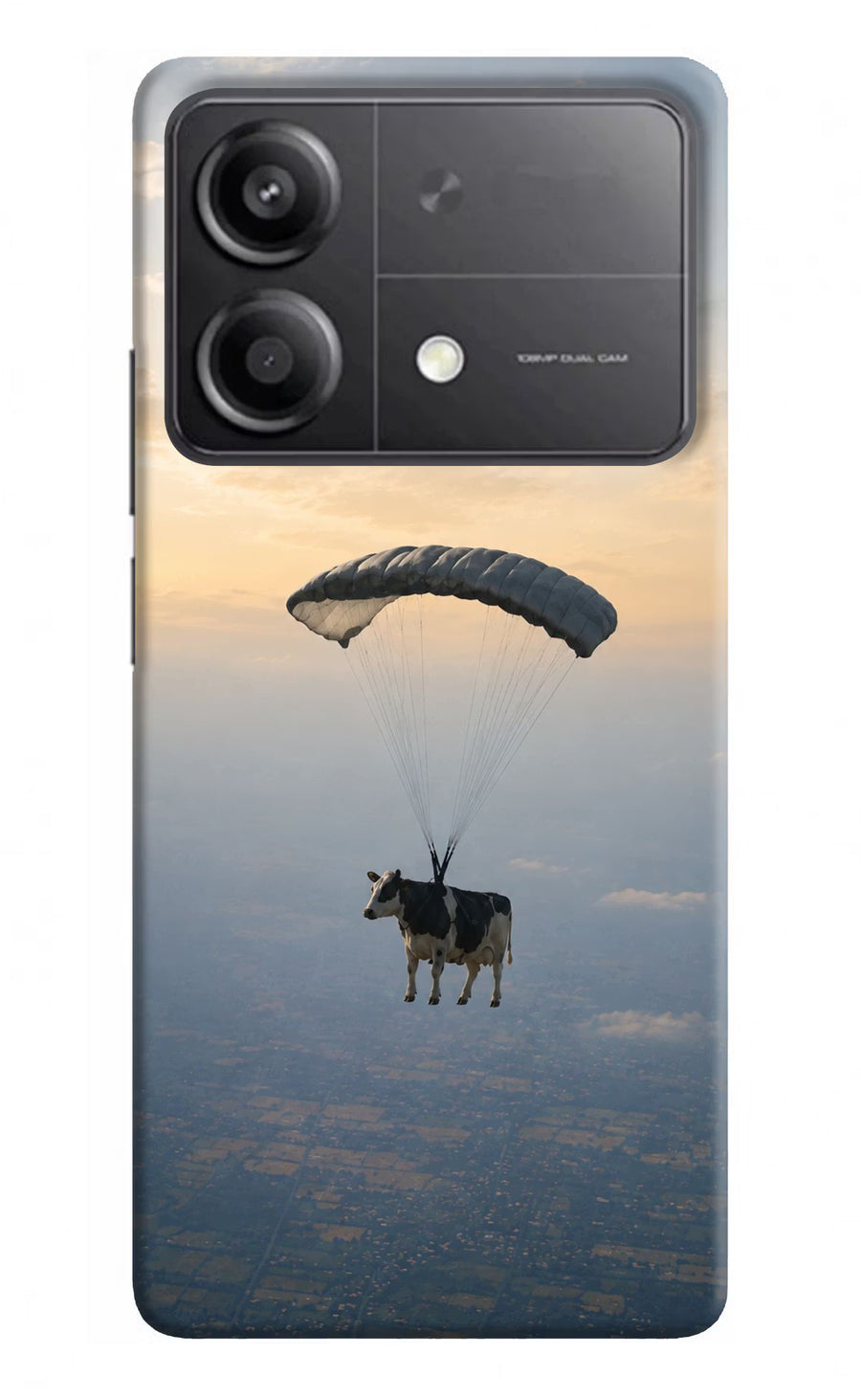 Skydiving Cow Poco X6 Neo Back Cover, Hard case