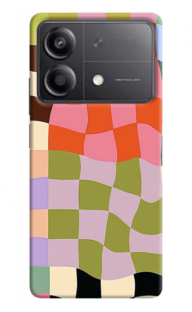 Wavy Grid Poco X6 Neo Hard Case Back Cover by Casekaro