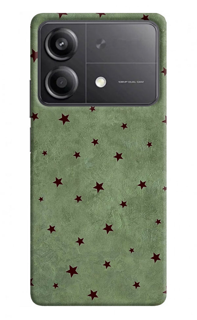 Green Stars Poco X6 Neo Hard Case Back Cover by Casekaro