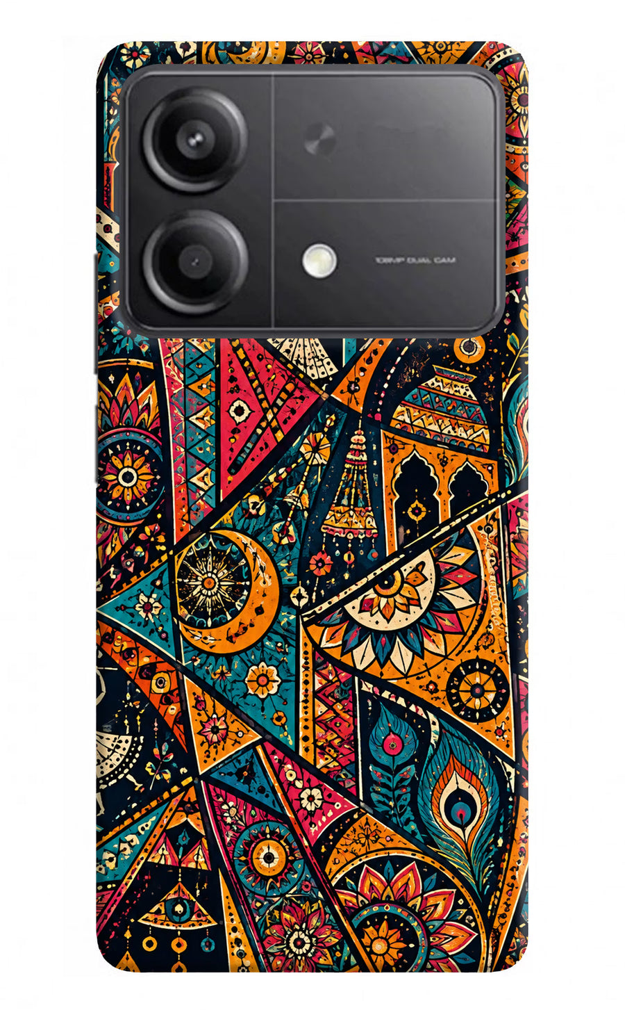 Folk Print Poco X6 Neo Back Cover, Hard case