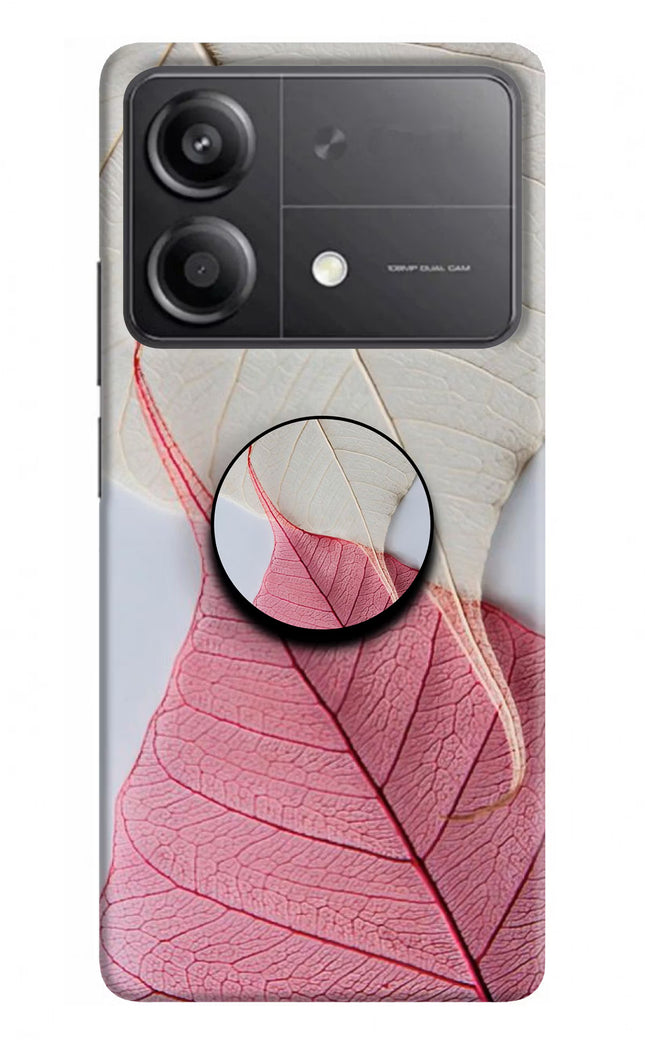 White Pink Leaf Poco X6 Neo Pop Case