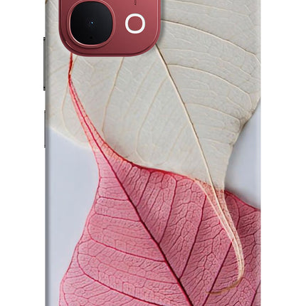 White Pink Leaf Vivo Y51 Pro 5G Back Cover