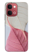 White Pink Leaf Vivo Y51 Pro 5G Back Cover