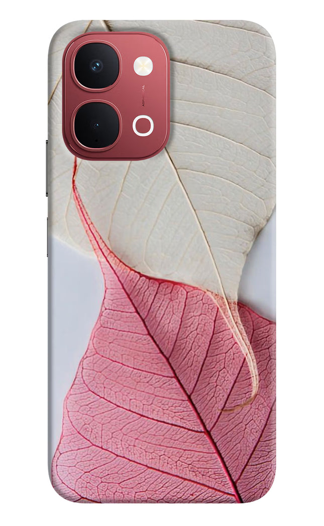 White Pink Leaf Vivo Y51 Pro 5G Back Cover