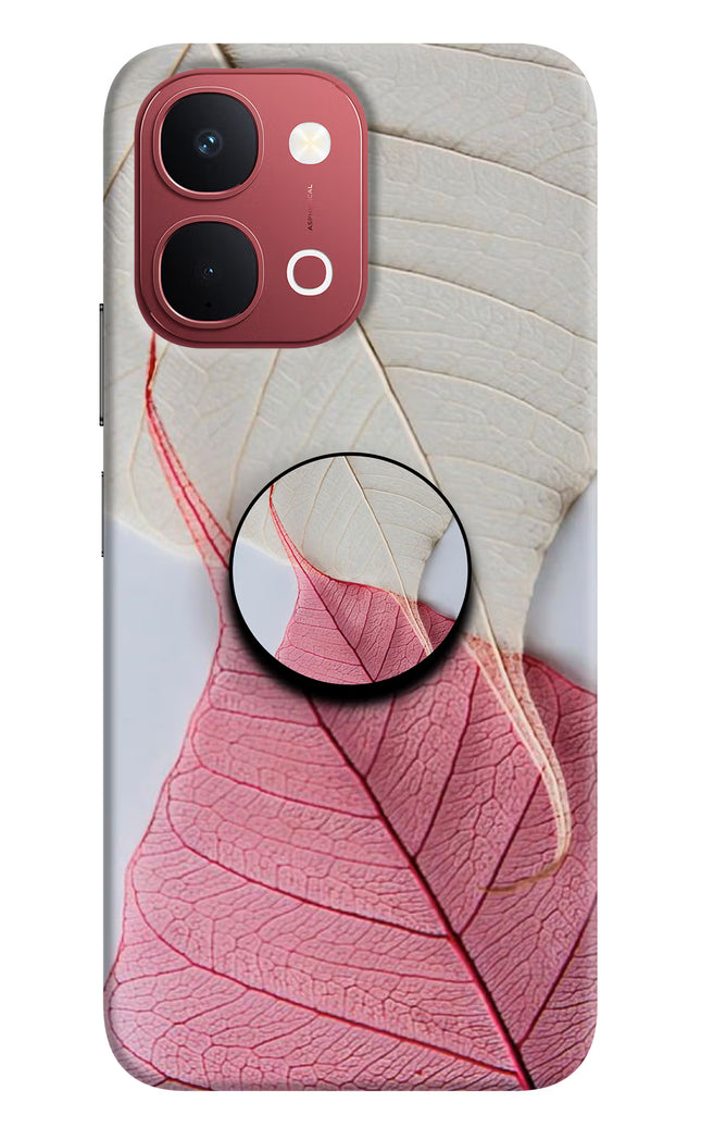 White Pink Leaf Vivo Y51 Pro 5G Pop Case