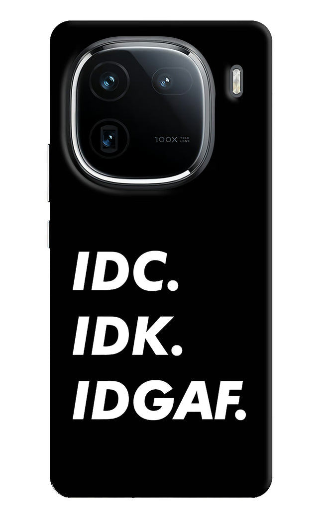 Idc Idk Idgaf iQOO 12 5G Hard Case Back Cover by Casekaro