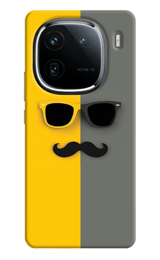 Sunglasses with Mustache iQOO 12 5G Hard Case Back Cover by Casekaro