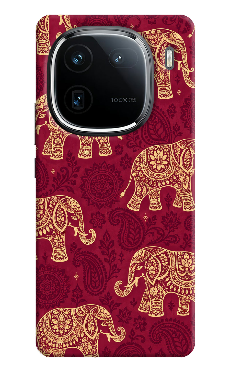 Maroon Elephant iQOO 12 5G Back Cover, Hard case