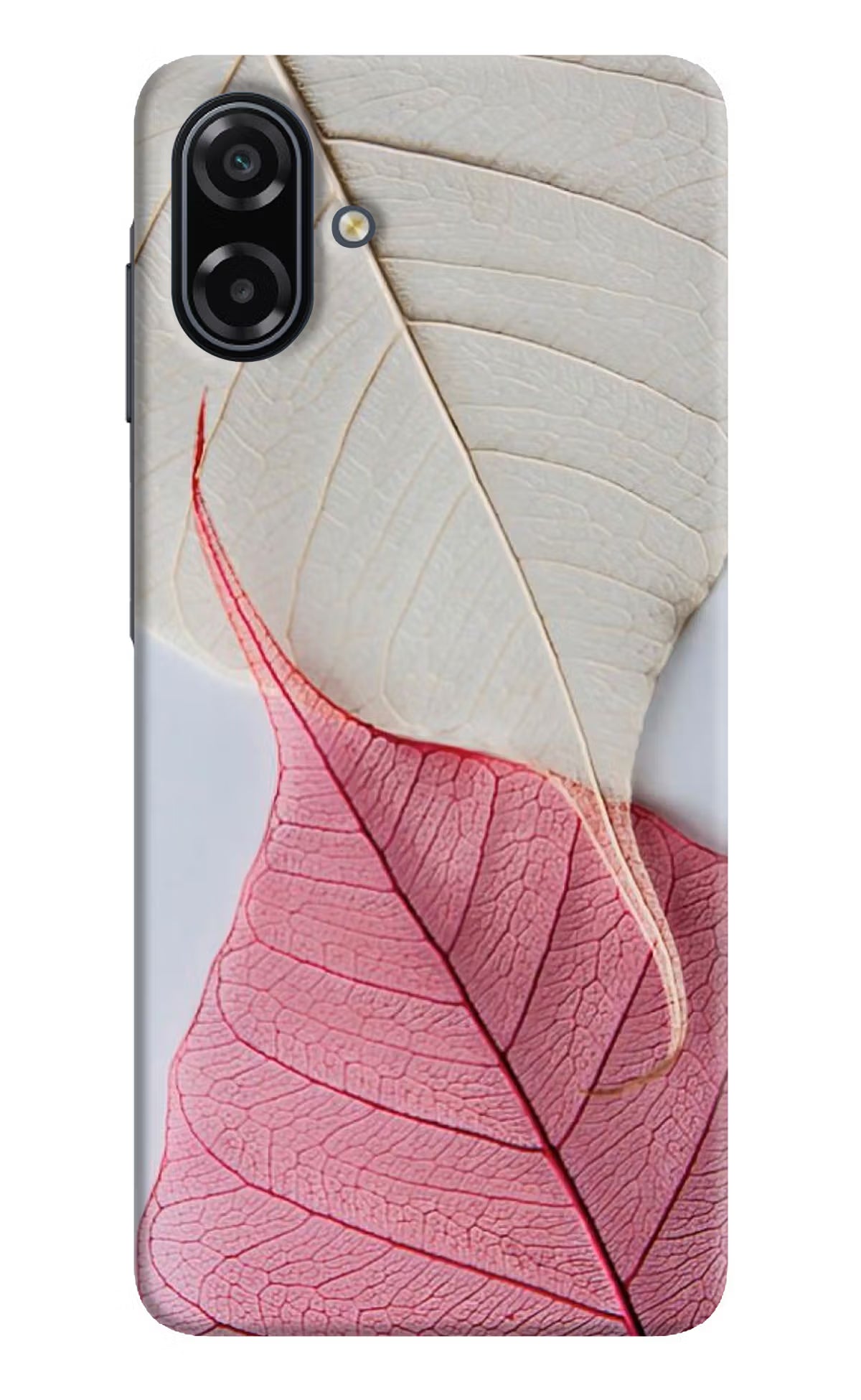 White Pink Leaf Samsung A07 5G Back Cover