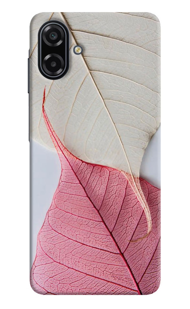 White Pink Leaf Samsung A07 5G Back Cover