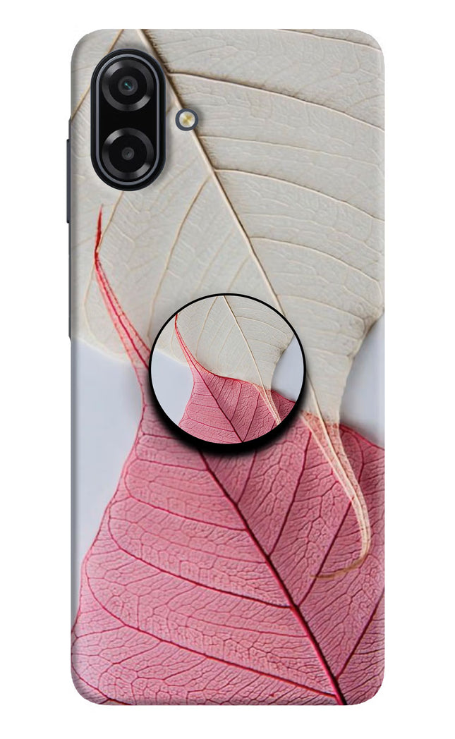 White Pink Leaf Samsung A07 5G Pop Case