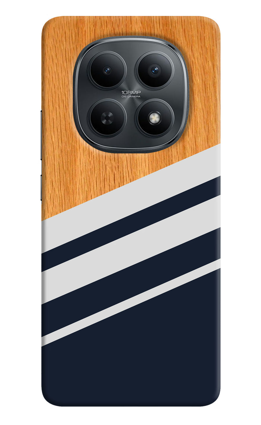 Blue and white wooden Redmi Note 15 5G Back Cover, Hard case