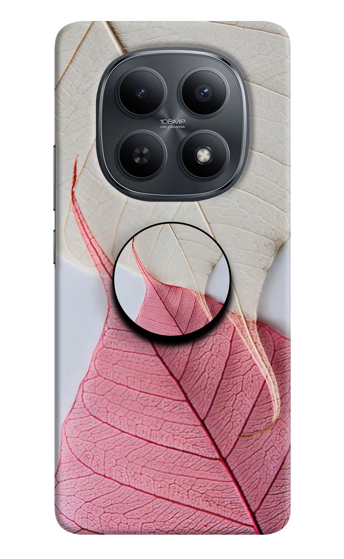 White Pink Leaf Redmi Note 15 5G Pop Case